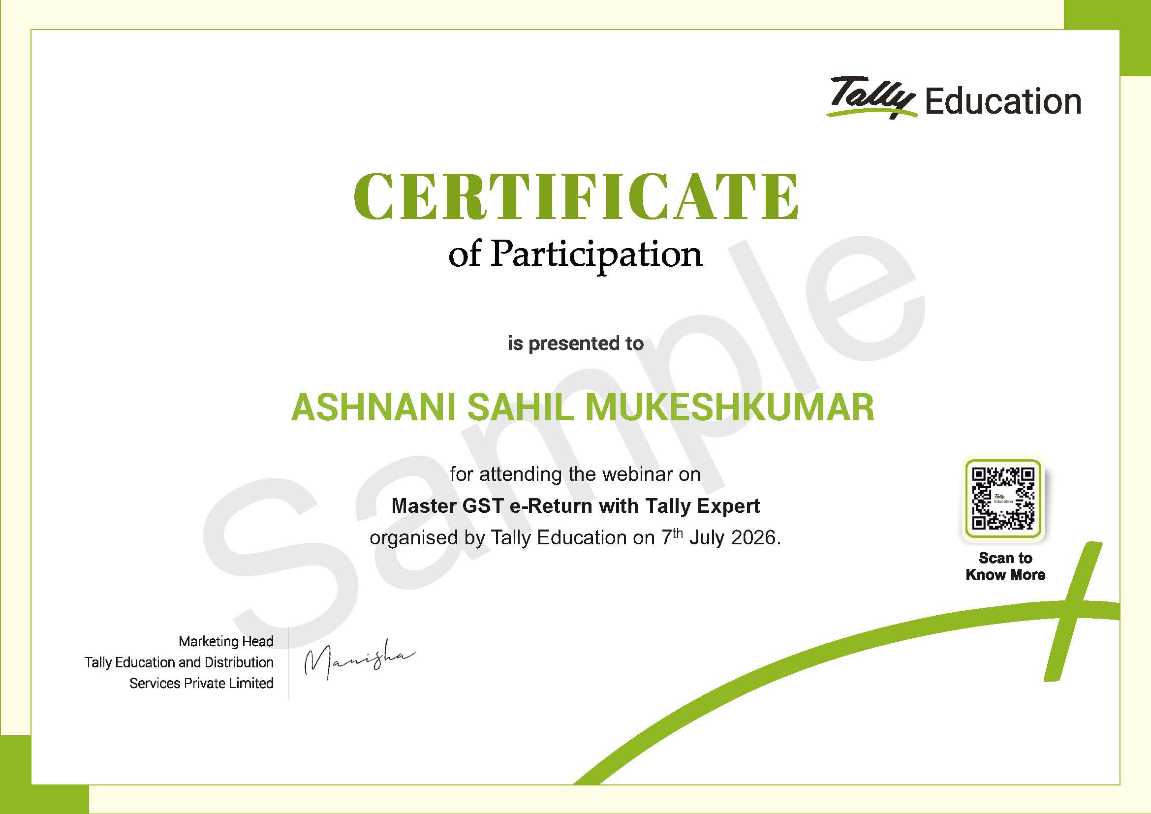 Participation Certificate