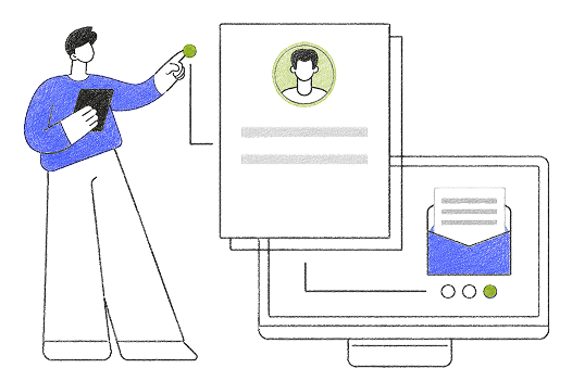 Illustration representing hiring Tally certified accountants and talent